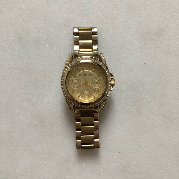 Michael Kors Diamond Encrusted Gold Watch - Picture 5 of 6